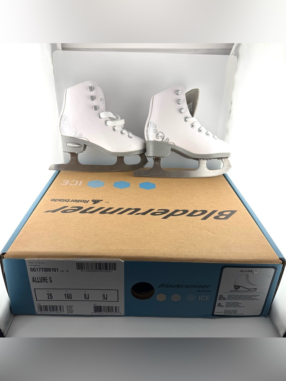 Like-New Bladerunner Allure Girls Figure Skates – Size 8J / 9J (With Box)